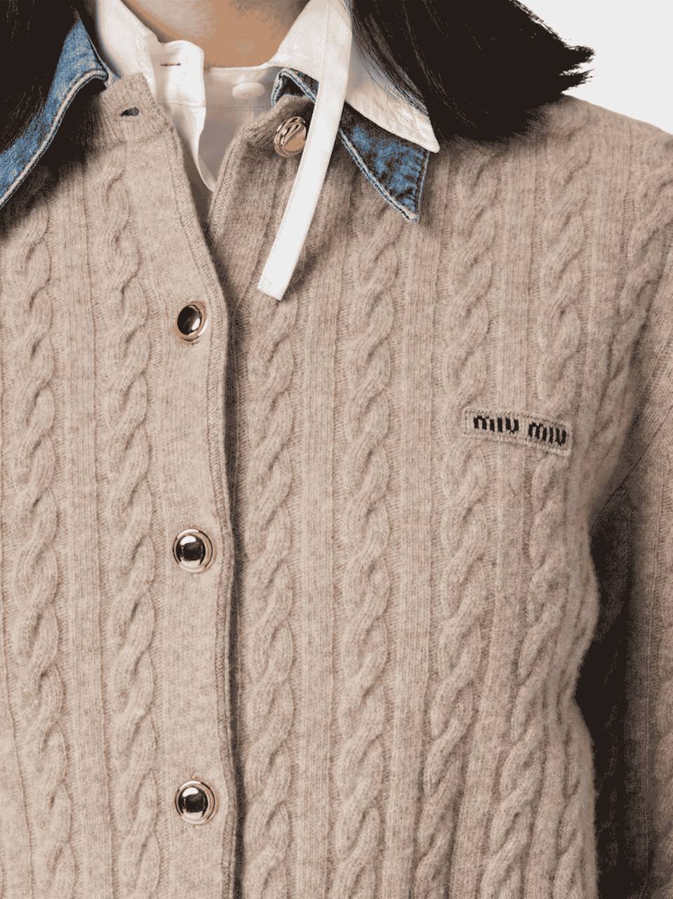 MM Denim Collar Cardigan