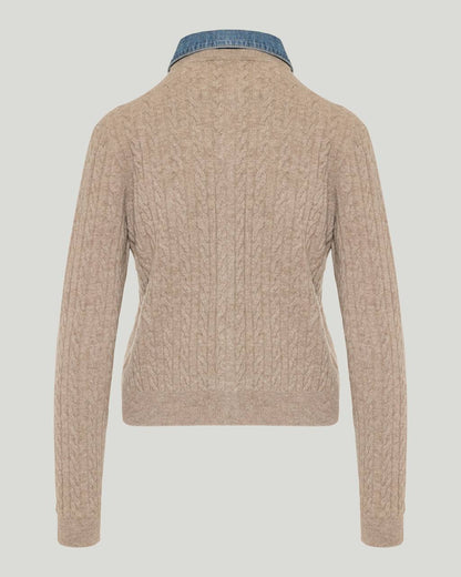 MM Denim Collar Cardigan