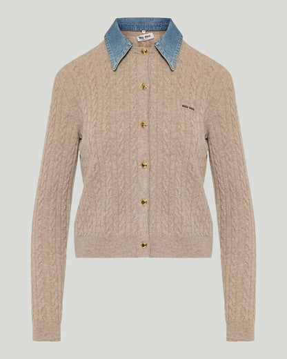 MM Denim Collar Cardigan