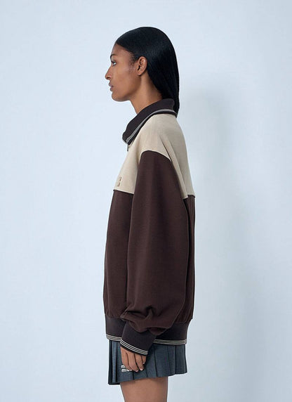 MM Colour-Blocked Zip Up Sweat Shirt