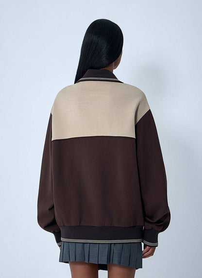 MM Colour-Blocked Zip Up Sweat Shirt