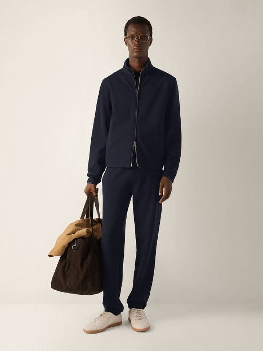 Navy Blue Cotton Wool and Silk Sweatshirt | Joggers - Image 2
