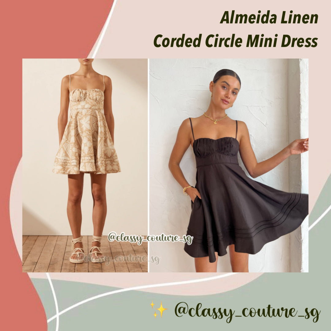 SJ Almeida Linen Corded Circle Mini Dress