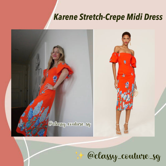 CC Karene Stretch-Crepe Midi Dress