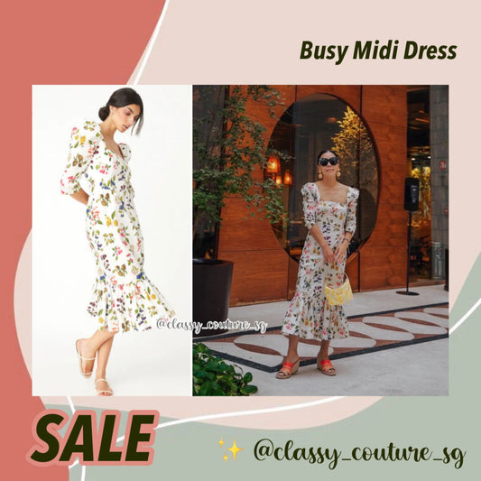 SALE! CC Busy Midi Dress | Botanical Allover