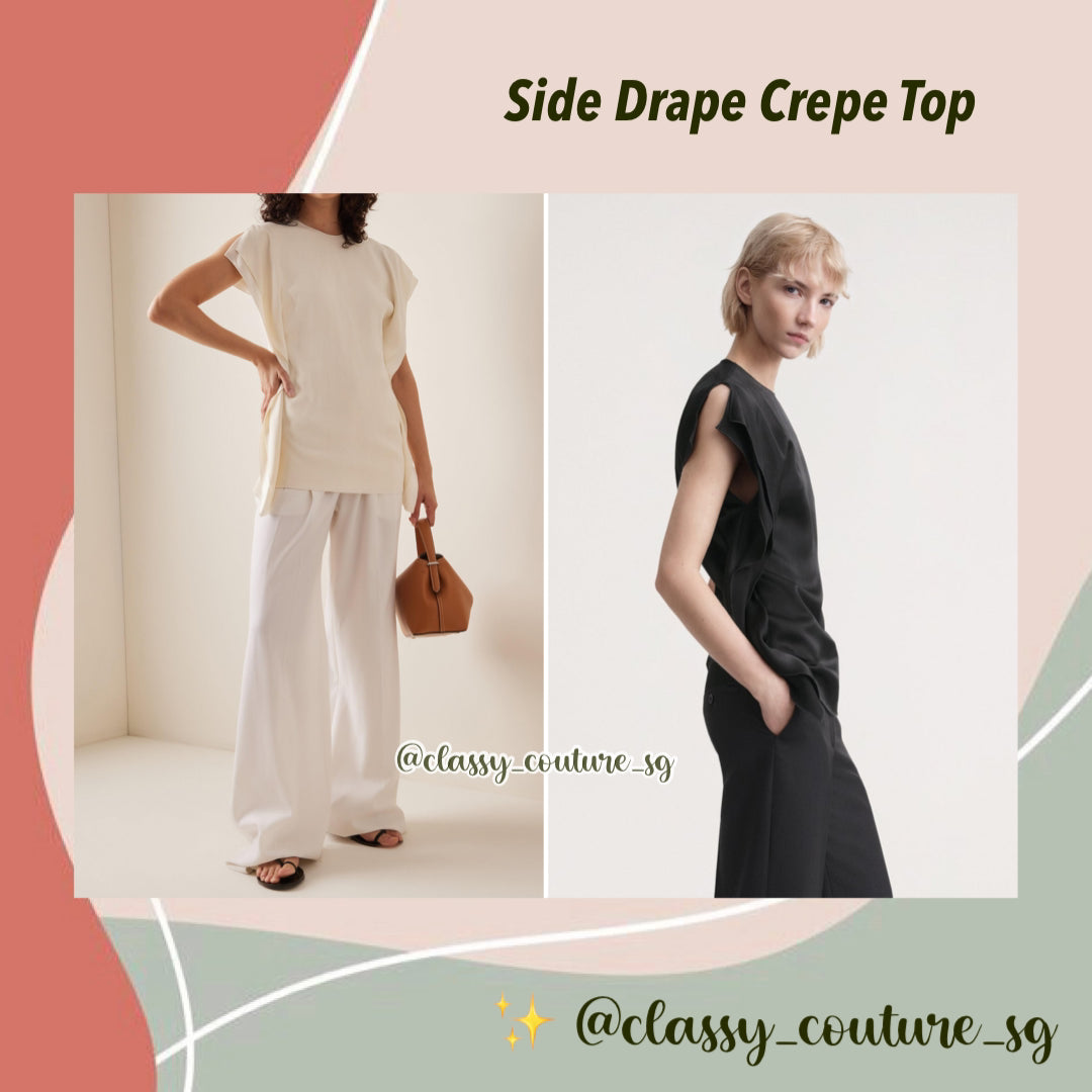 TOT Side Drape Crepe Top