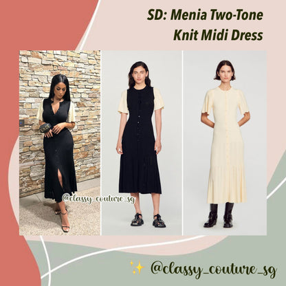 SD Menia Two-Tone Midi Knit Dress