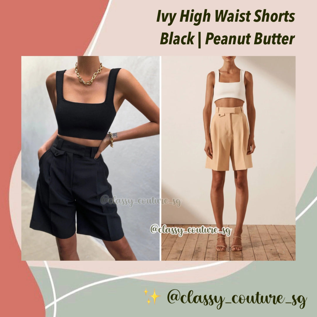 SJ Ivy High Waist Shorts in Black | Peanut Butter