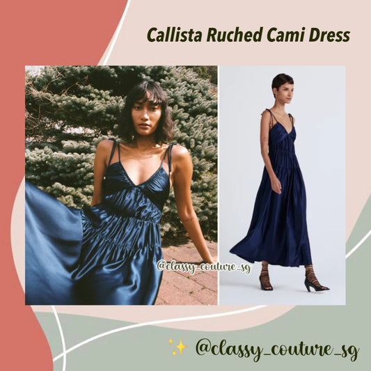 Der Lam Callista Ruched Cami Dress | Summer Navy