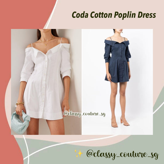 Jon Sim Coda Off-the-Shoulder Cotton Poplin Mini Dress