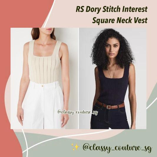 RS Dory Stitch Interest Square Neck Vest | Sleeeless Tank Top