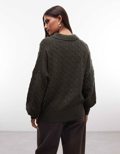 Cable Wool-Cashmere Polo-Collar Jumper - Image 10