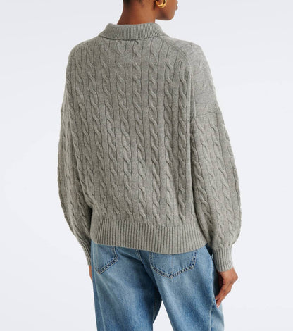 Cable Wool-Cashmere Polo-Collar Jumper - Image 15