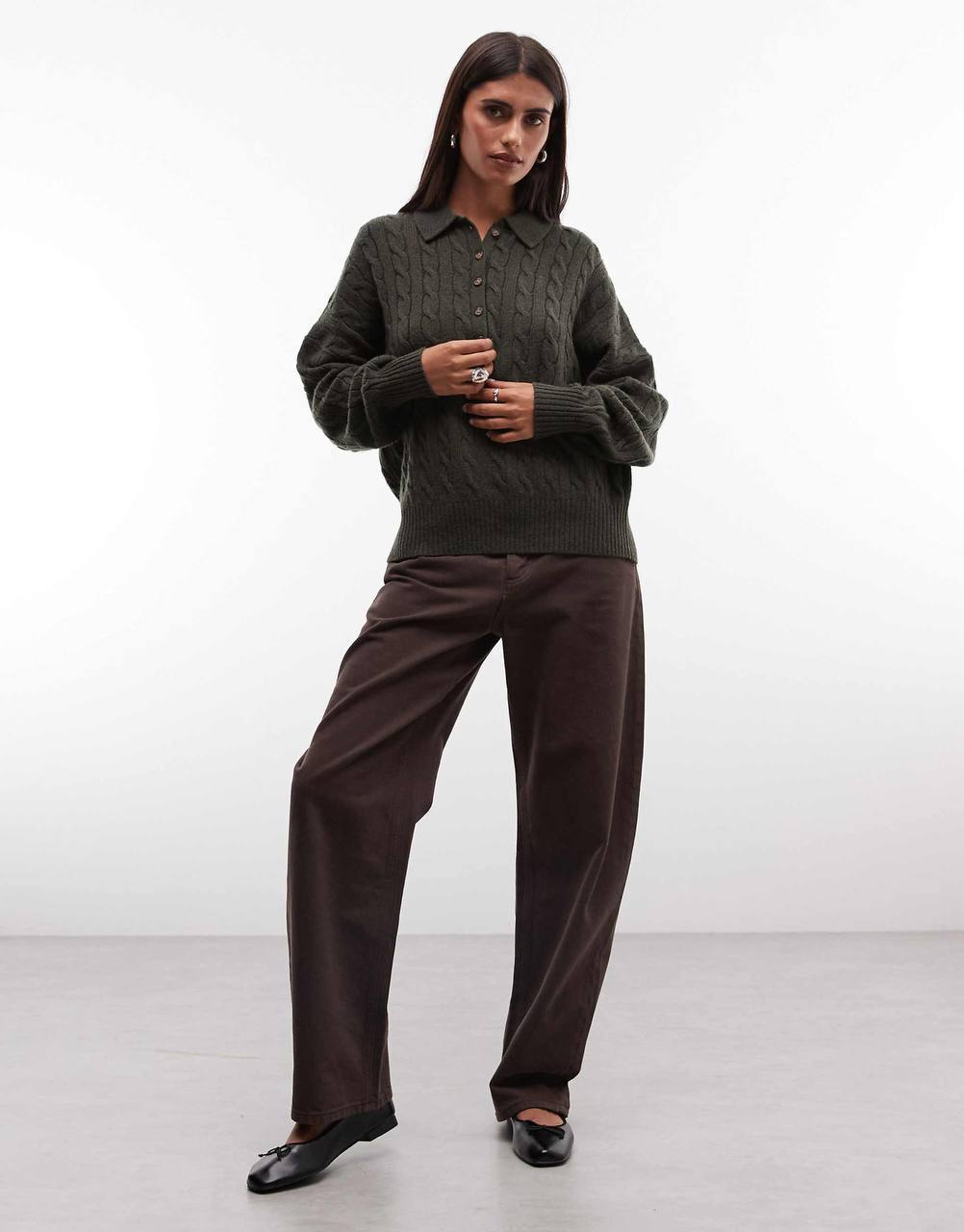 Cable Wool-Cashmere Polo-Collar Jumper - Image 8