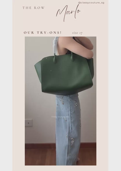 4 Colors! TR Marlo 12/14/17 Bag in Polished Saddle Calfskin Leather