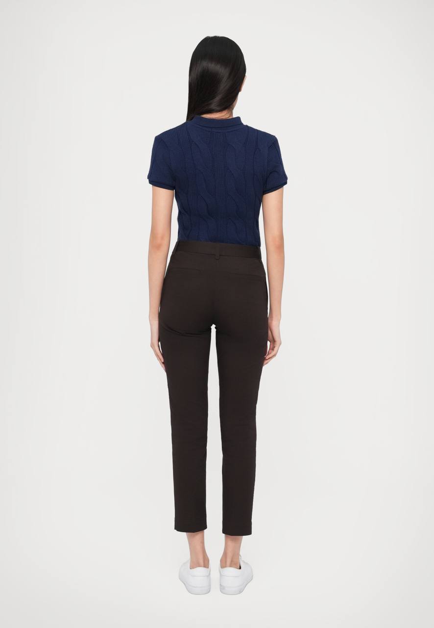 RL Cropped Cable Knit Polo Shirt