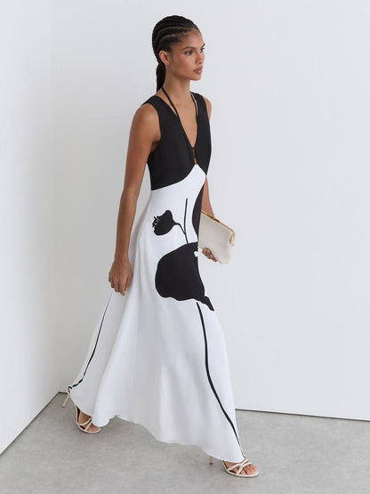 RS Cecile Graphic Floral-Print Maxi Dress