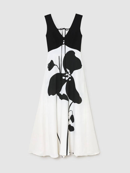 RS Cecile Graphic Floral-Print Maxi Dress