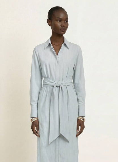 RS Blue Gianna Modal-Blend Tie-Waist Shirt Dress