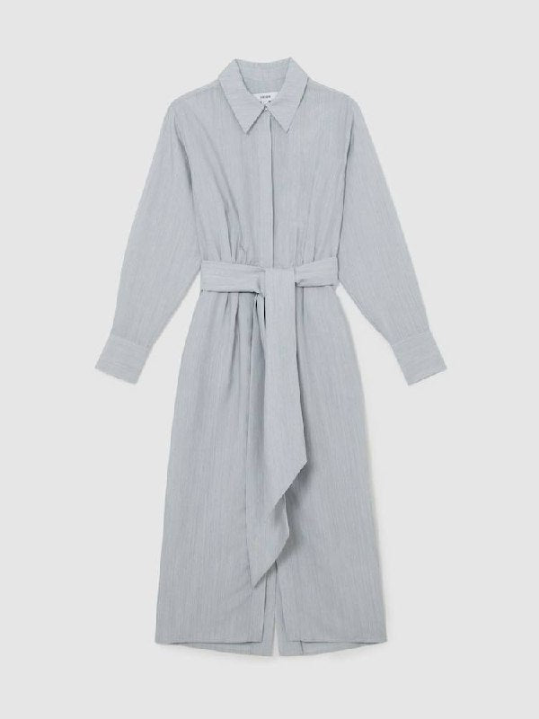 RS Blue Gianna Modal-Blend Tie-Waist Shirt Dress