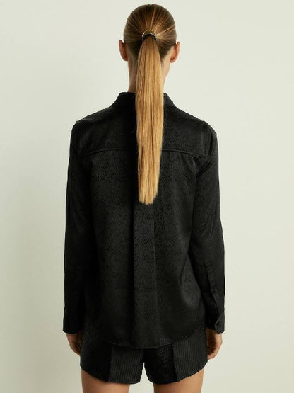 RS Hettie Herringbone-Jacquard Satin Shirt