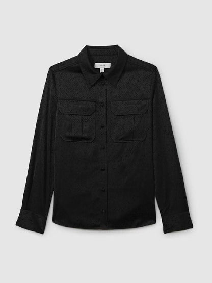 RS Hettie Herringbone-Jacquard Satin Shirt