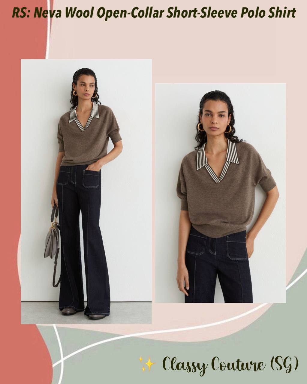 RS Neva Wool Open-Collar Short-Sleeve Polo Shirt