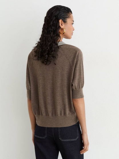 RS Neva Wool Open-Collar Short-Sleeve Polo Shirt