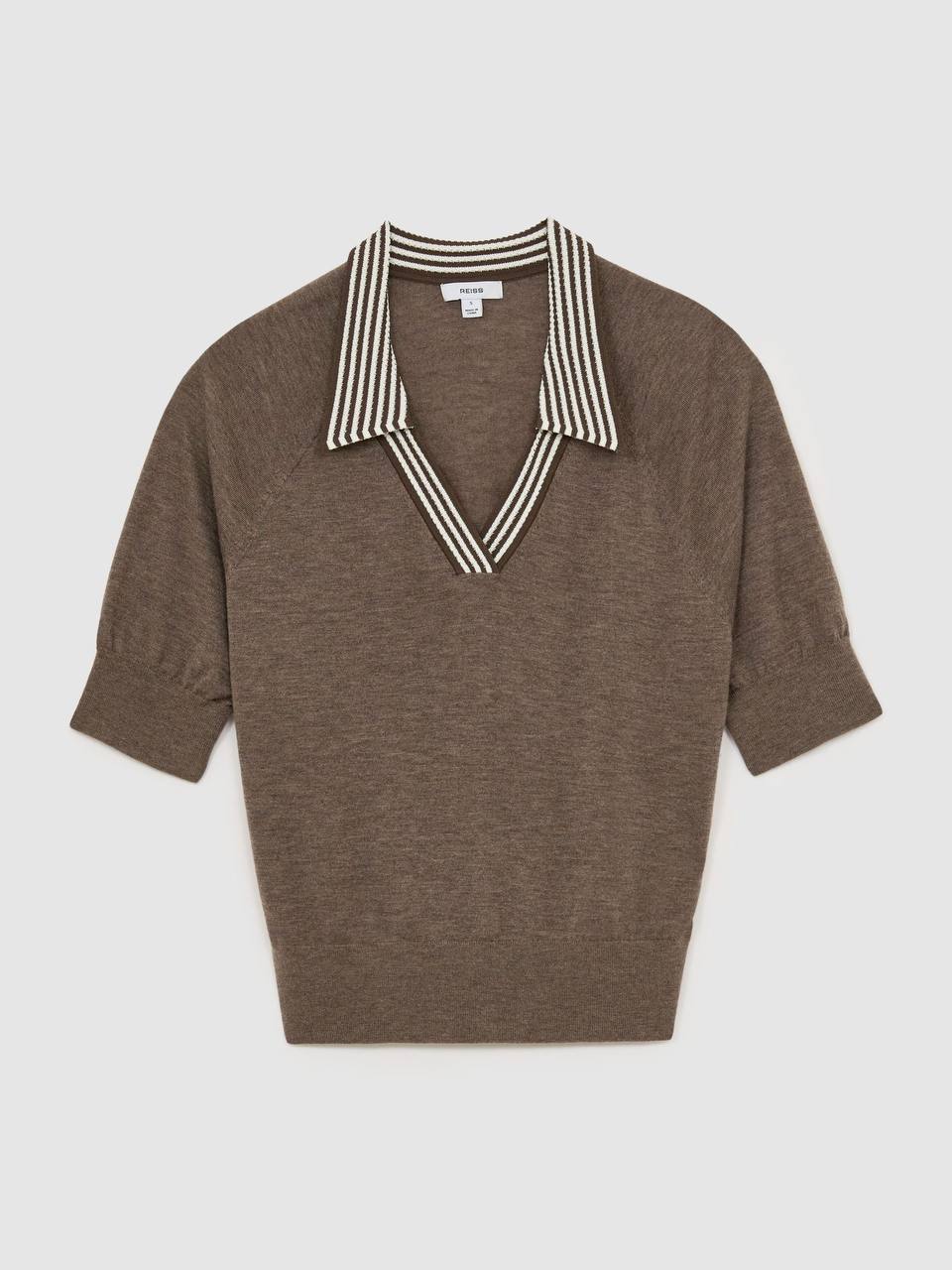 RS Neva Wool Open-Collar Short-Sleeve Polo Shirt