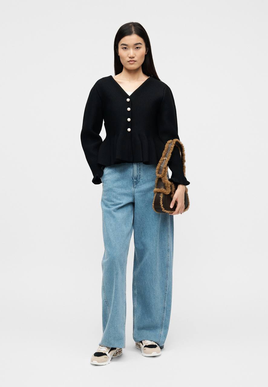 SD Peplum Pearl Buttoned Cardigan