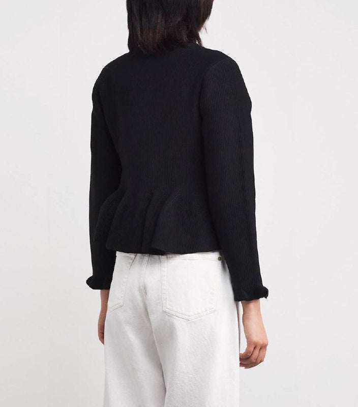 SD Peplum Pearl Buttoned Cardigan
