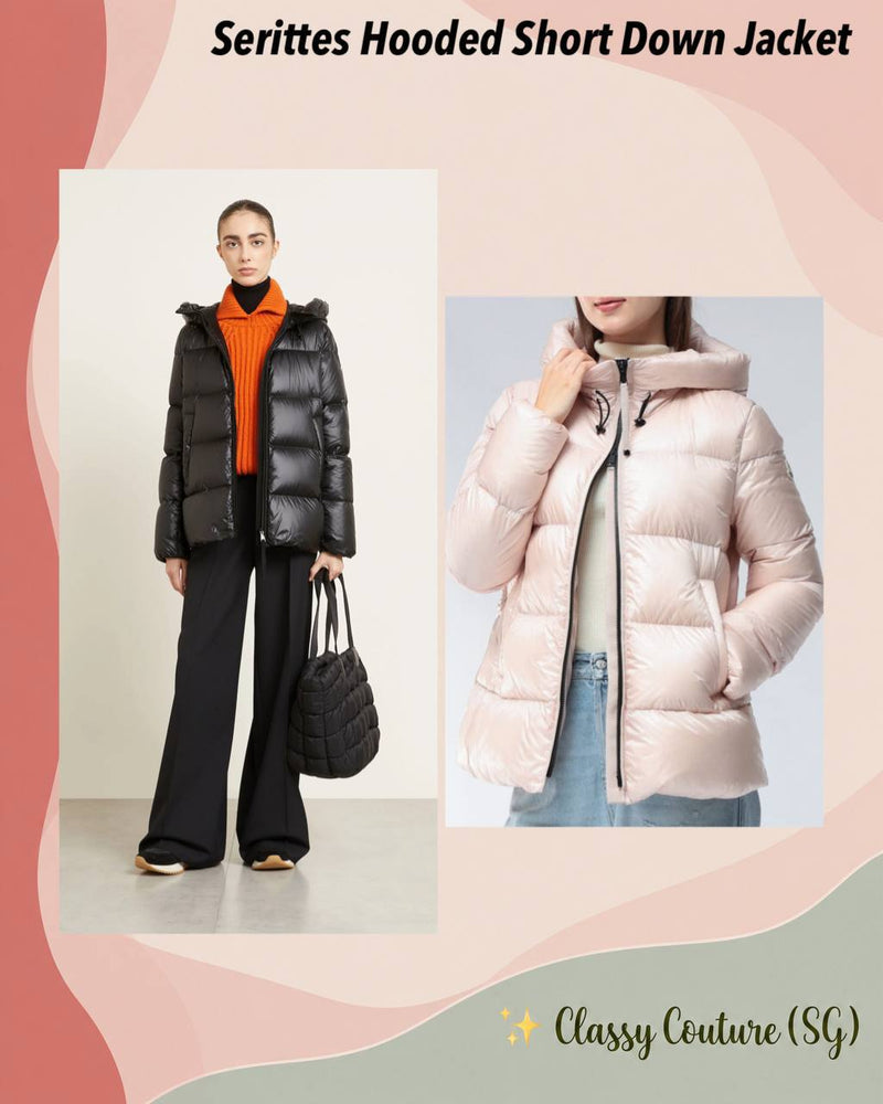 Serittes Hooded Flared Quilted Down Jacket