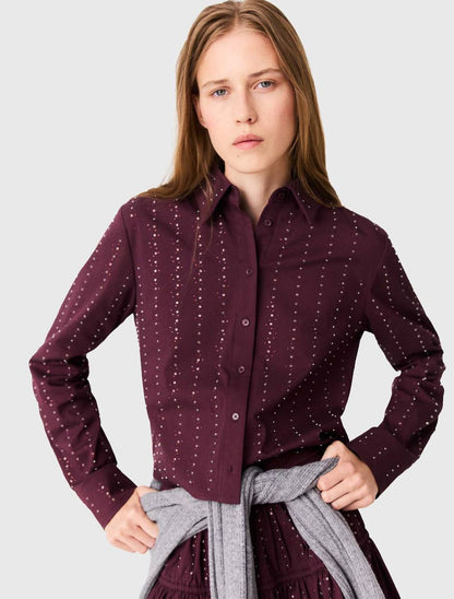 MJ Rhinestone Cropped Shirt | Short Skirt