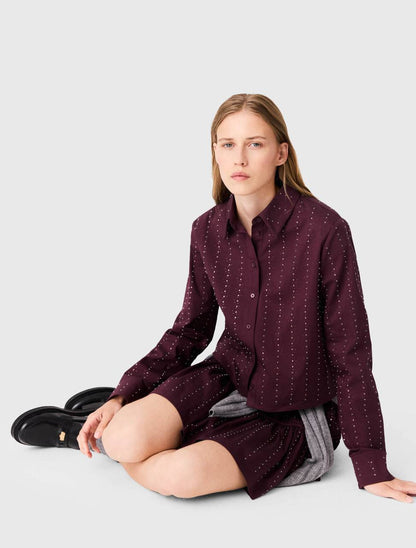 MJ Rhinestone Cropped Shirt | Short Skirt