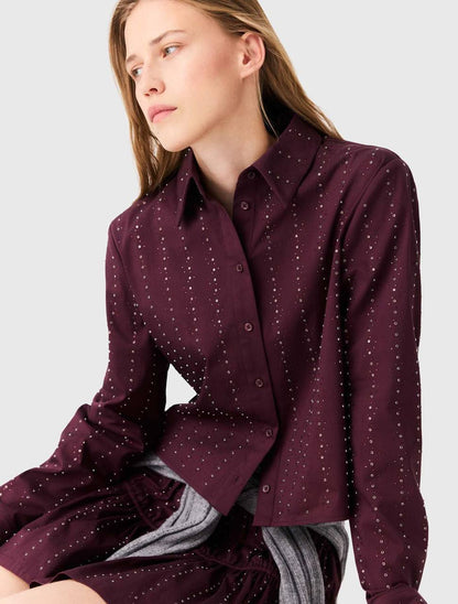 MJ Rhinestone Cropped Shirt | Short Skirt