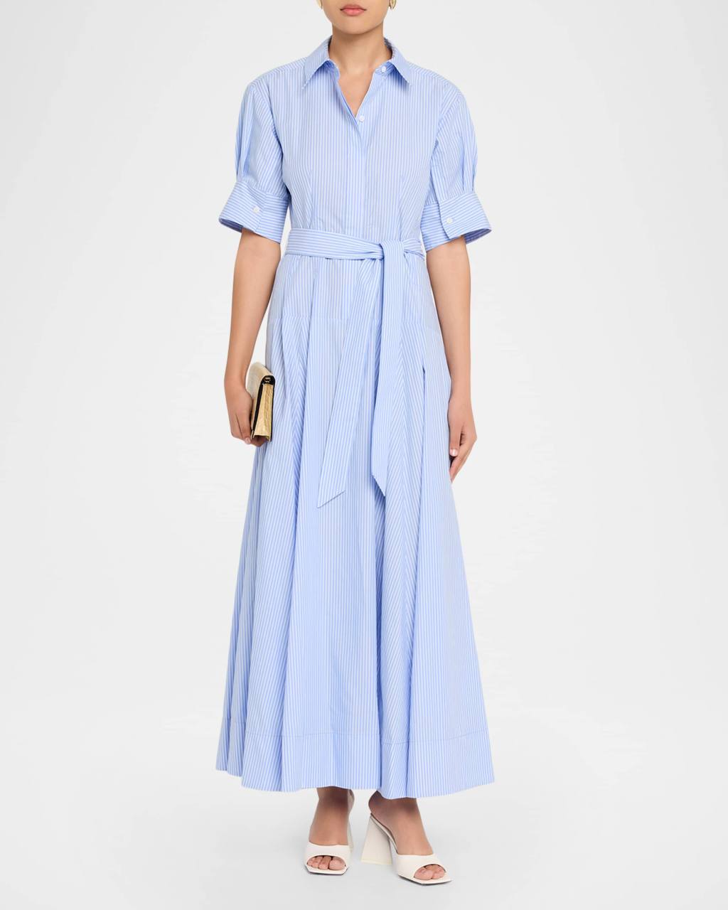 SK Truman Striped Cotton Shirtdress