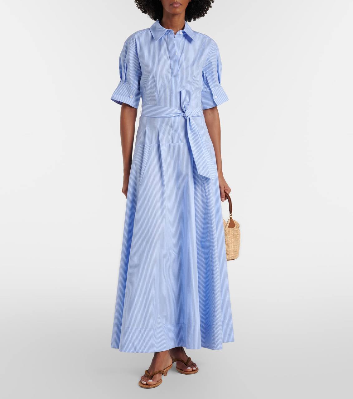 SK Truman Striped Cotton Shirtdress