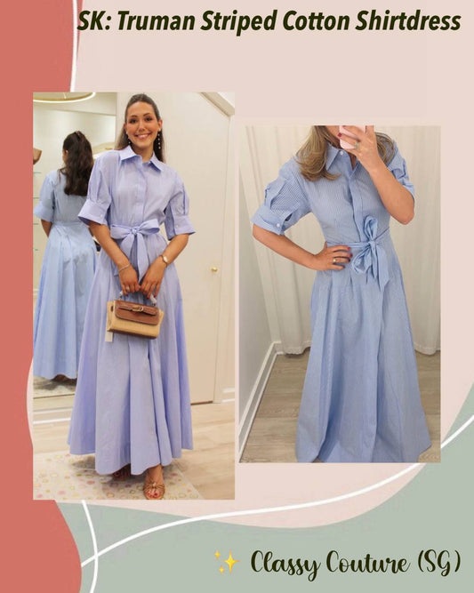 SK Truman Striped Cotton Shirtdress