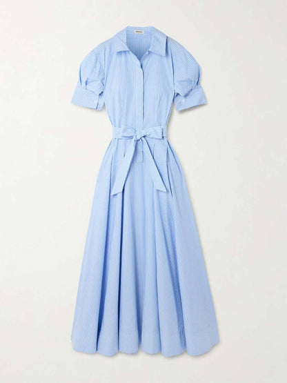 SK Truman Striped Cotton Shirtdress