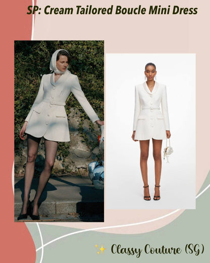SP Cream Tailored Boucle Mini Dress