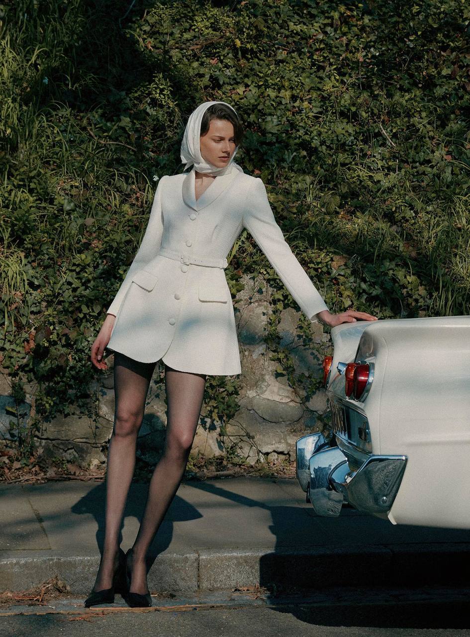SP Cream Tailored Boucle Mini Dress