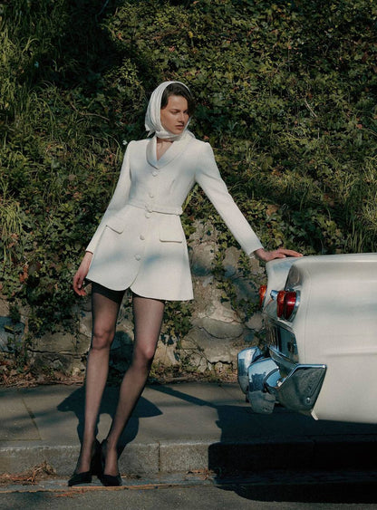 SP Cream Tailored Boucle Mini Dress