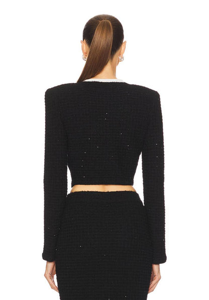SP Black Floral Textured Knit Set