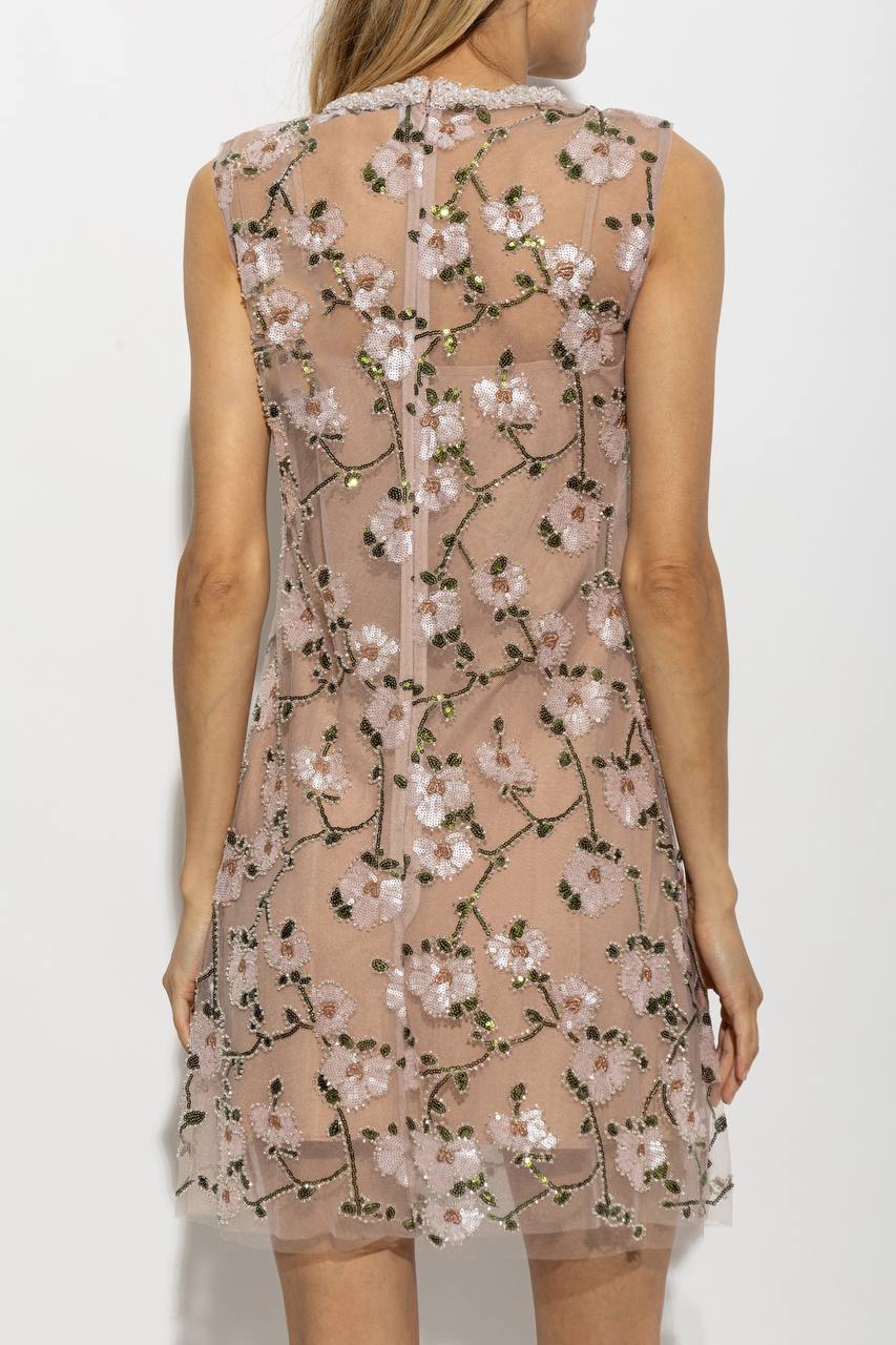 SP Pink Floral Sequin Embellished Mini Dress