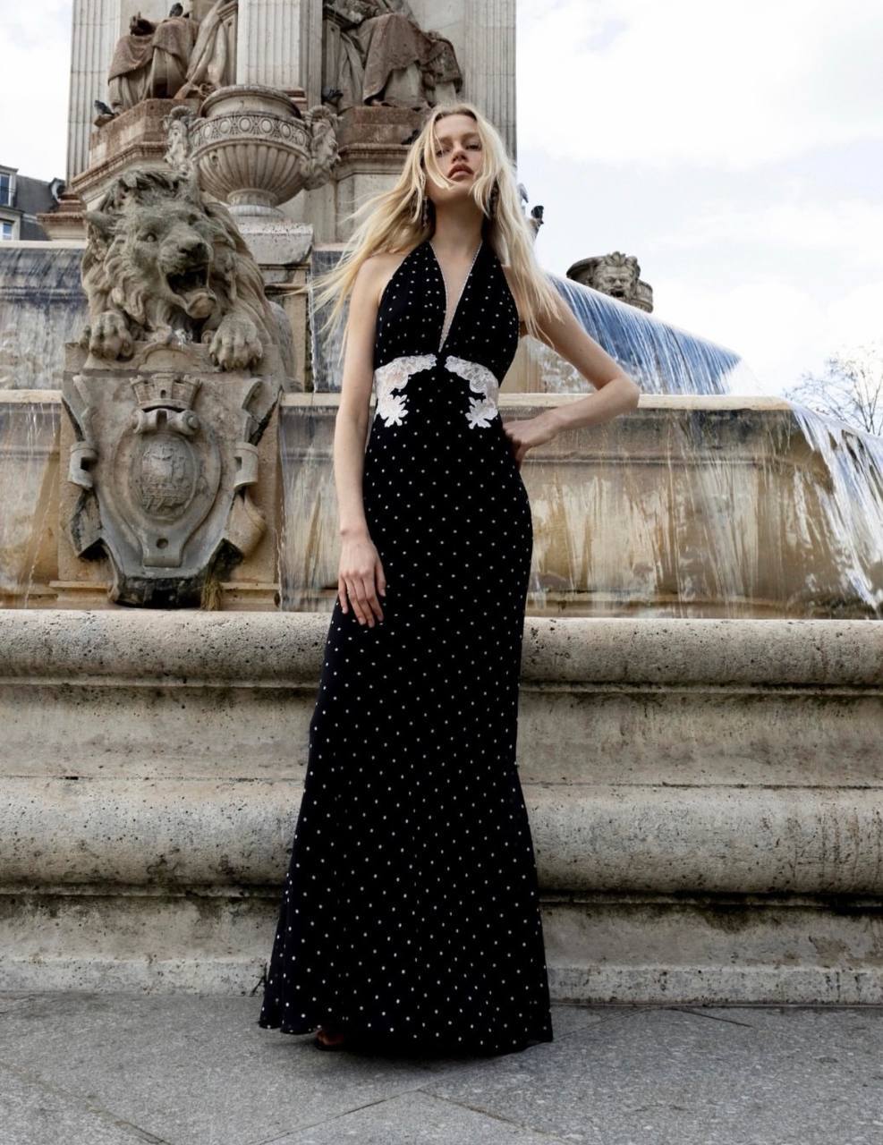 SP Black Polka Dot Halter Neck Midi Dress