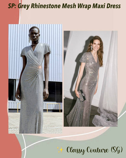 SP Silver Sequin Evening Gown