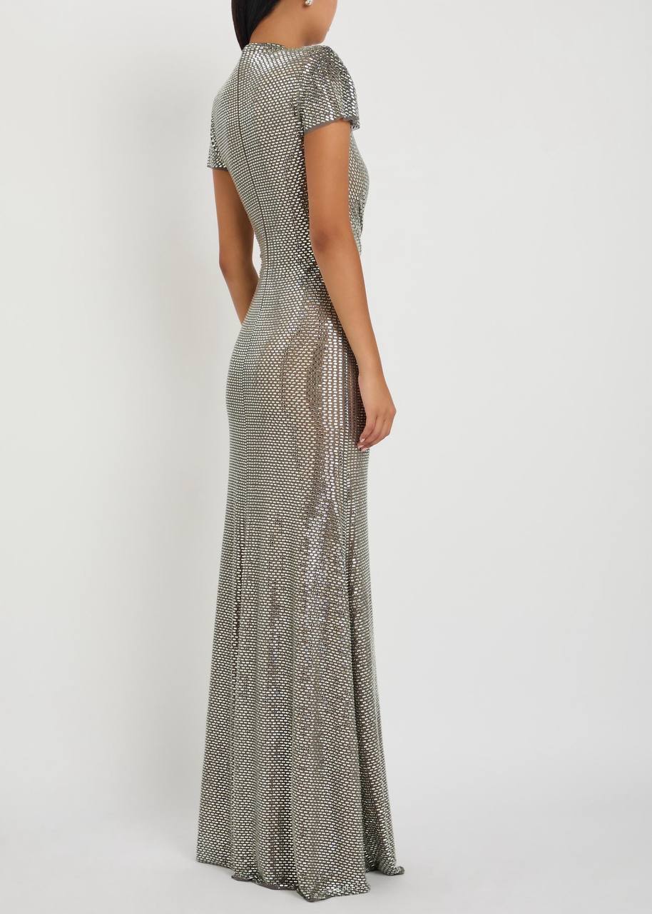 SP Silver Sequin Evening Gown