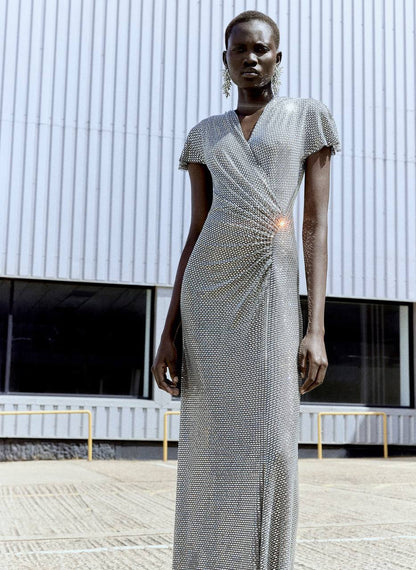 SP Silver Sequin Evening Gown