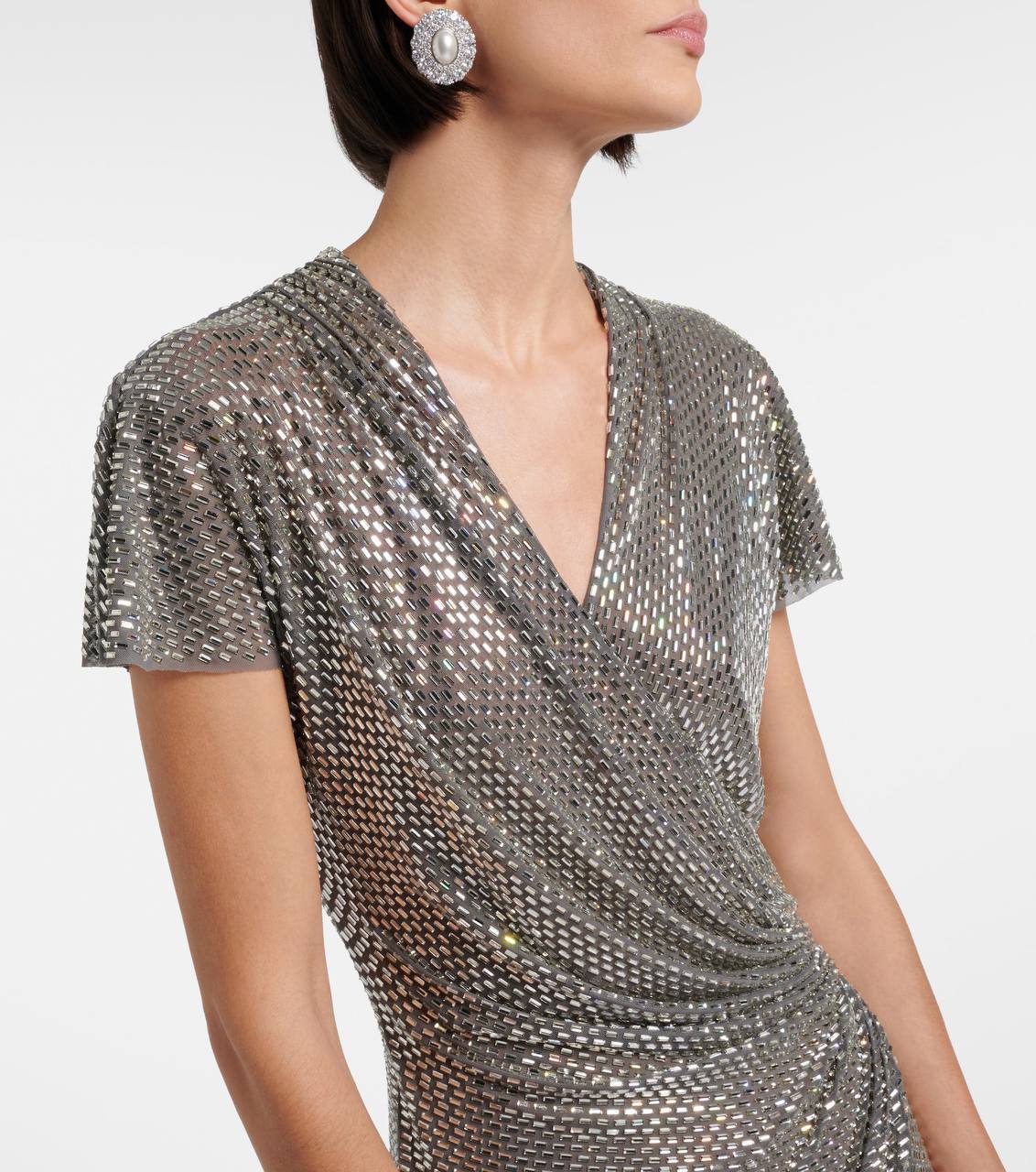 SP Silver Sequin Evening Gown