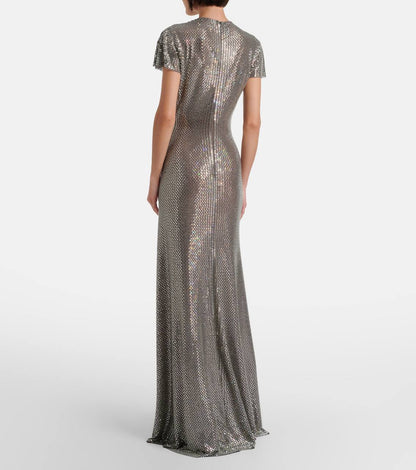 SP Silver Sequin Evening Gown